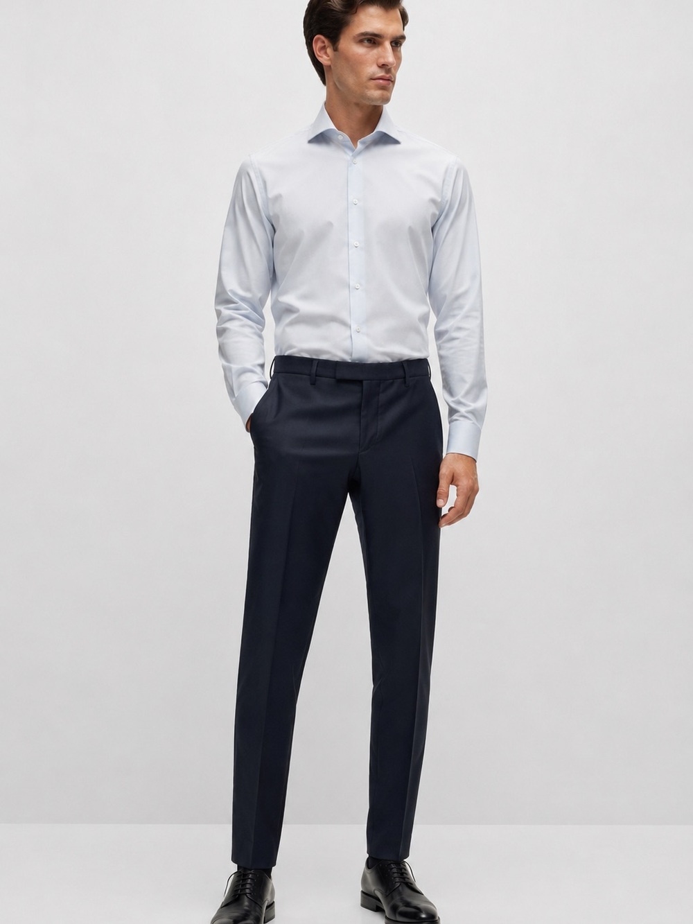 Hugo Boss Sharp1 US Pants Actual 31x30 Dark Charcoal Virgin Wool Dress Trousers